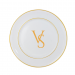 Kit 6 Pratos Sobremesa de Porcelana Iniciais Personalizadas Dourado