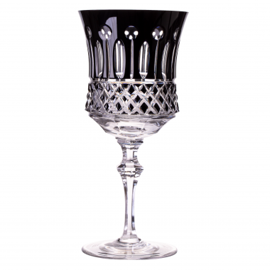 Taça Cristal Lapidado 69 P/Vinho Tinto Preto Mozart 340ml