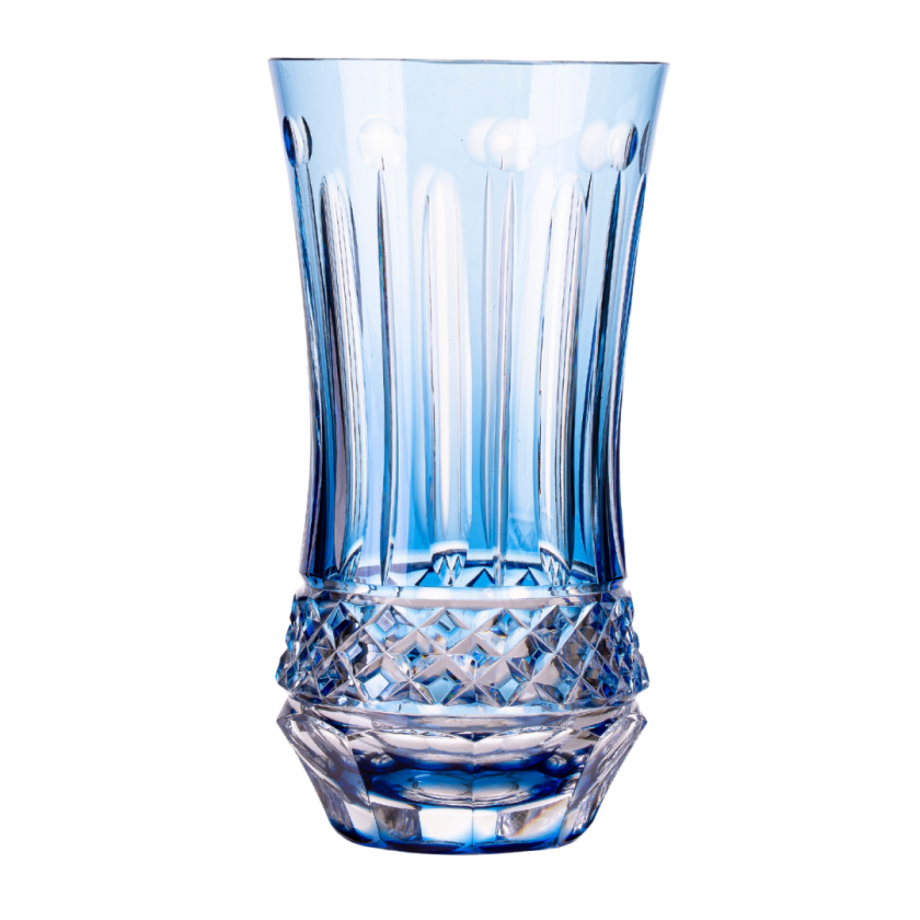 Copo Cristal Lapidado 69 Long Azul Claro Claro 400ml Copo Cristal Lapidado 69 Long Azul Claro Claro 400ml
