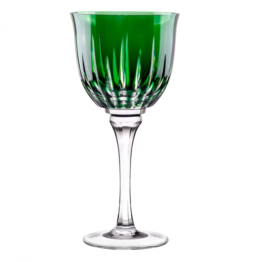 Taça de Cristal Lapidado 66 P/Agua Verde Escuro Taça de Cristal Lapidado 66 P/Agua Verde Escuro