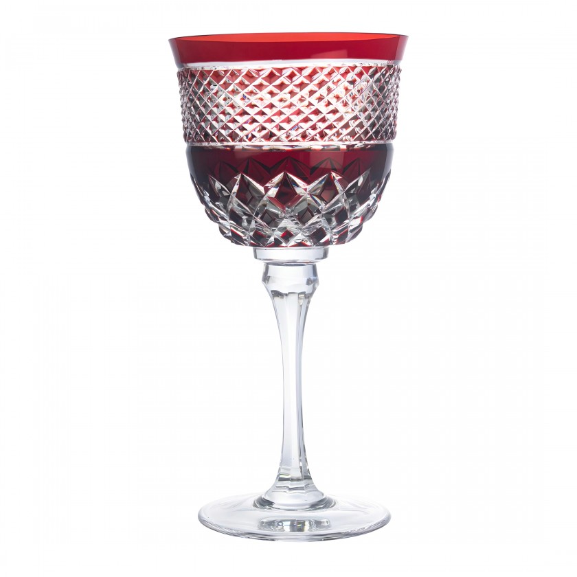 Taça Cristal Lapidado 78 P/Vinho Tinto Vermelho Taça Cristal Lapidado 78 P/Vinho Tinto Vermelho