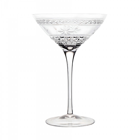 Taça Cristal Lapidado 31 P/ Martini Incolor