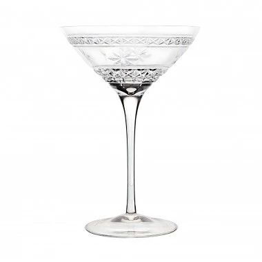 Taça Cristal Lapidado 31 P/ Martini Incolor