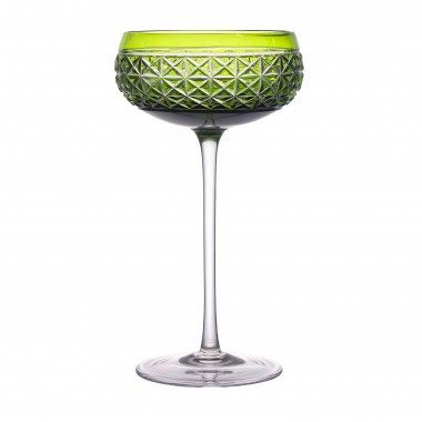 Taça de Cristal Lapidado Coupe 04 - 200ml Verde Claro