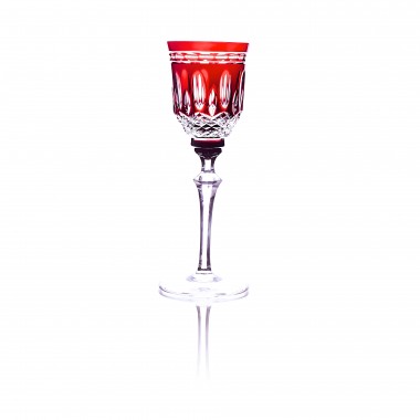 Taça Cristal Lapidado 68 Licor Vermelho 80ml
