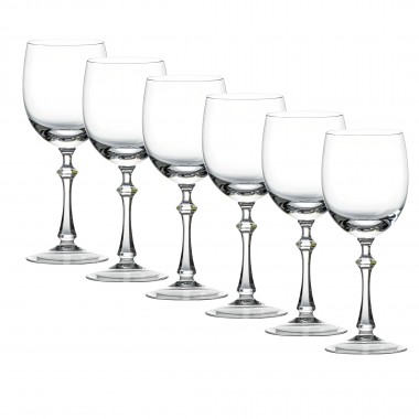 Kit 6 Taças de Cristal 24%pbo P/água 410ml