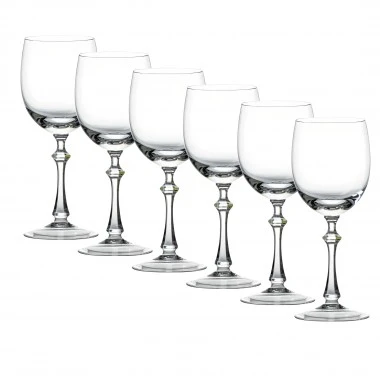 Kit 6 Taças de Cristal 24%pbo P/água 480ml