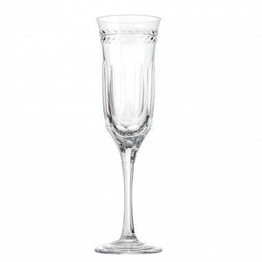 Taça Cristal Lapidado 17 P/Champagne Incolor Mozart 190ml