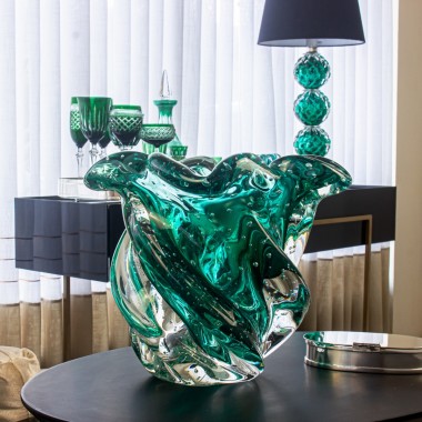 Vaso Murano Bergamo M Verde Folha