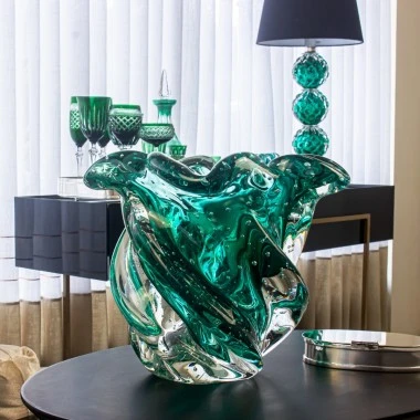 Vaso Murano Bergamo M Verde Folha