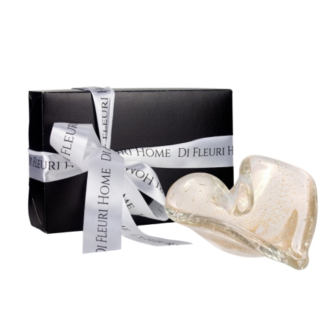 Porta Objetos Murano Coração Cristal com Ouro 24k