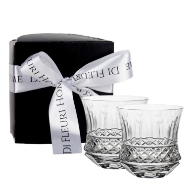 Gift Kit 2 Copos Whisky de Cristal Lapidado 69 Incolor