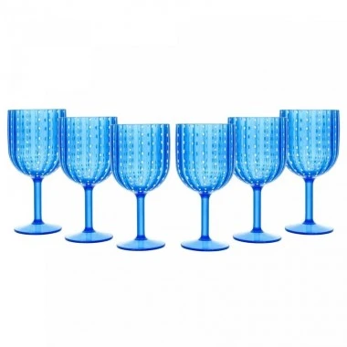 Kit 6 Taças de Acrilico Orquidea Azul