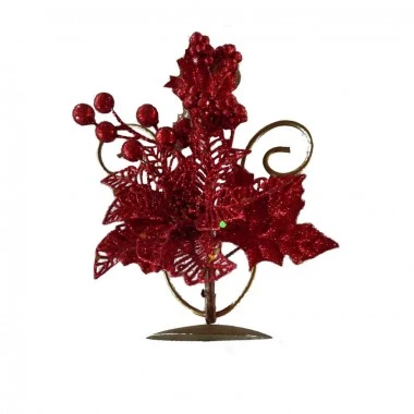 Castiçal Decor Gliter Vermelho