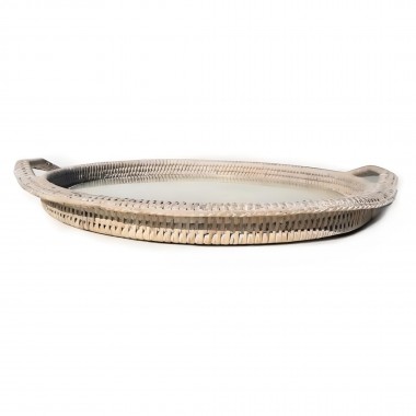 Bandeja Rattan Branca para Queijo com Vidro
