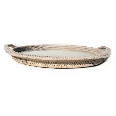 Bandeja Rattan Branca para Queijo com Vidro