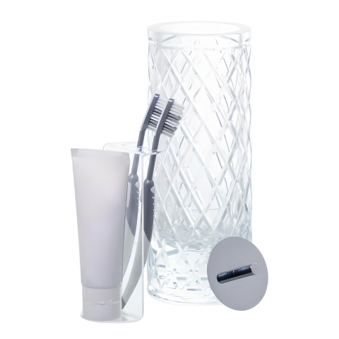 Porta Escova Murano Lush Cristal e Prata