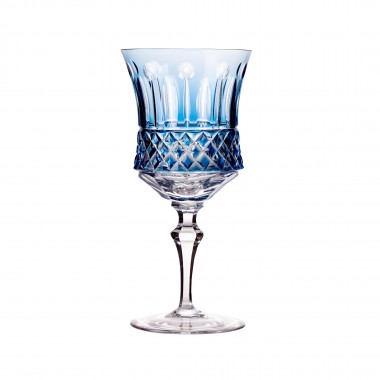 Taça Cristal Lapidado 69 P/Vinho Tinto Azul Claro Mozart 340ml