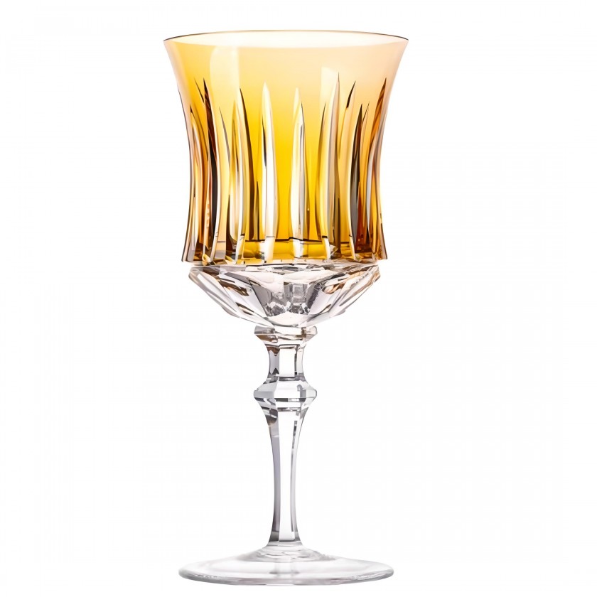 Taça Cristal Lapidado 66 P/água Amarelo 360ml Taça Cristal Lapidado 66 P/água Amarelo 360ml