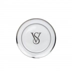 Kit 6 Pratos Sobremesa de Porcelana Monograma Personalizadas Prata