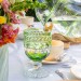 Taça Cristal Lapidado P/água Laranjeiras Mozart 450ml Verde Claro
