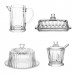 Kit 4 Pcs de Cristal(queijeira - Manteigueira - Açucareiro - Leiteira) de Cristal Radial