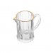 Kit 4 Pcs de Cristal(queijeira - Manteigueira - Açucareiro - Leiteira) de Cristal C/Fio Dourado Radial
