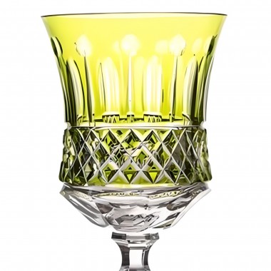 Taça Cristal Lapidado 69 P/água Verde Claro Mozart 370ml