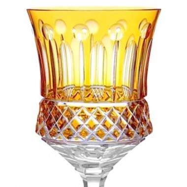 Taça Cristal Lapidado 69 P/água Amarelo Mozart 370ml