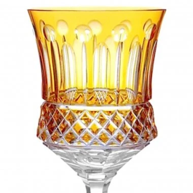 Taça Cristal Lapidado 69 P/água Amarelo Mozart 370ml