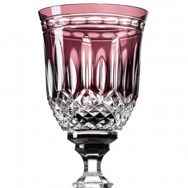 Taça Cristal Lapidado 68 P/Agua Ametista Mozart 350ml