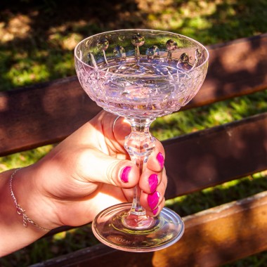Taça de Cristal Lapidado 69 P/Champagne Coupe Vintage Incolor