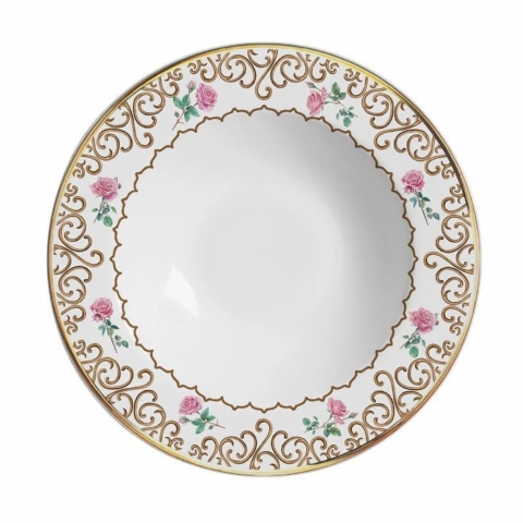 Prato Fundo Sweet Bird C/Filete Ouro