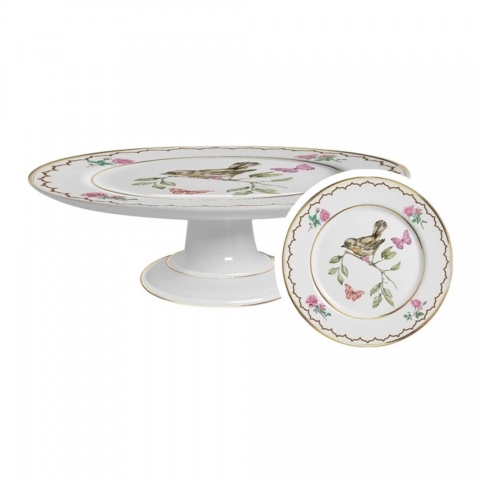 Boleira Pequena Sweet Bird C/ Filete Ouro