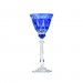 Taça de Cristal P/Licor Lapidado 68 Colombia Azul Escuro