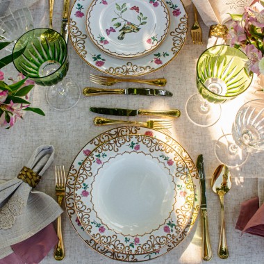 Prato Fundo Sweet Bird C/Filete Ouro