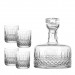 Kit Garrafa Whisky e 4 Copos Cristal Lapidado 69 Incolor