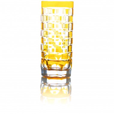 Copo Cristal Lapidado Cuba Libre Mozart 420ml Amarelo