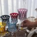 Kit 6 Taças 19 Cristal Lapidado 69 P/água Colorida
