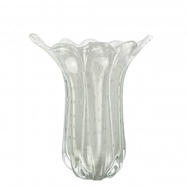 Vaso Murano Muralha G Quartzo Perola