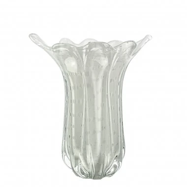 Vaso Murano Muralha G Quartzo Perola