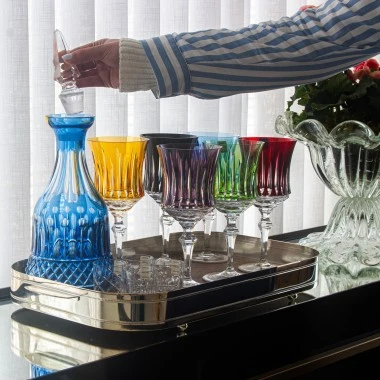 Licoreira Cristal Lapid 69 Azul Claro