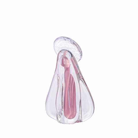 Imagem Mini Santa Cristal Murano Jade Rosa