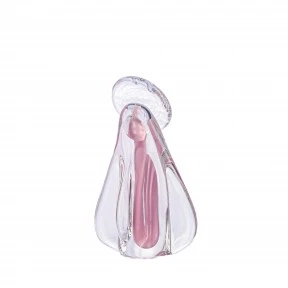 Imagem Mini Santa Cristal Murano Jade Rosa