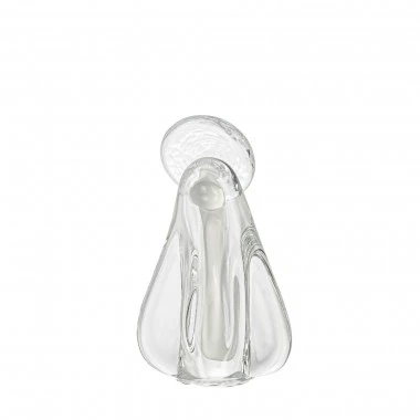 Imagem Mini Santa Cristal Murano Quartzo Perola