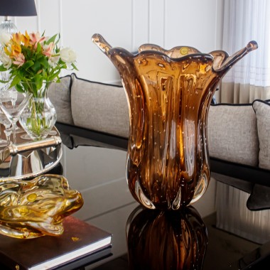 Vaso Murano Muralha G Garnet