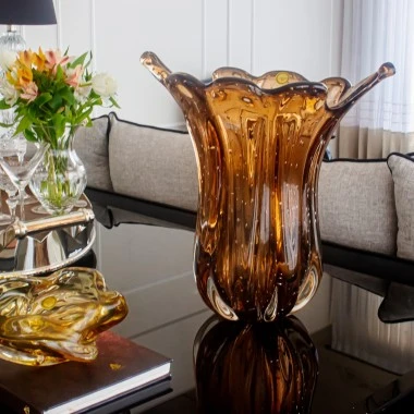Vaso Murano Muralha G Garnet