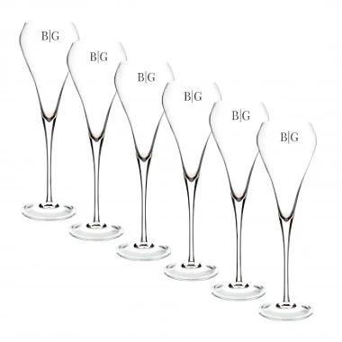 Kit 6 Taças de Cristal P/Champagne Belle Epoque 250ml