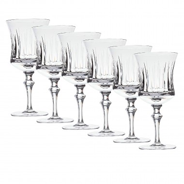 Kit 6 Taças de Cristal Lapidado P/água Incolor 400ml