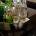 Bandeja Galeria Lisa Oval Grande Aço Inox com Fundo de Madeira St James